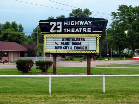 US-23 Drive-In Theater - Marquee - Photo From Water Winter Wonderland (newer photo)